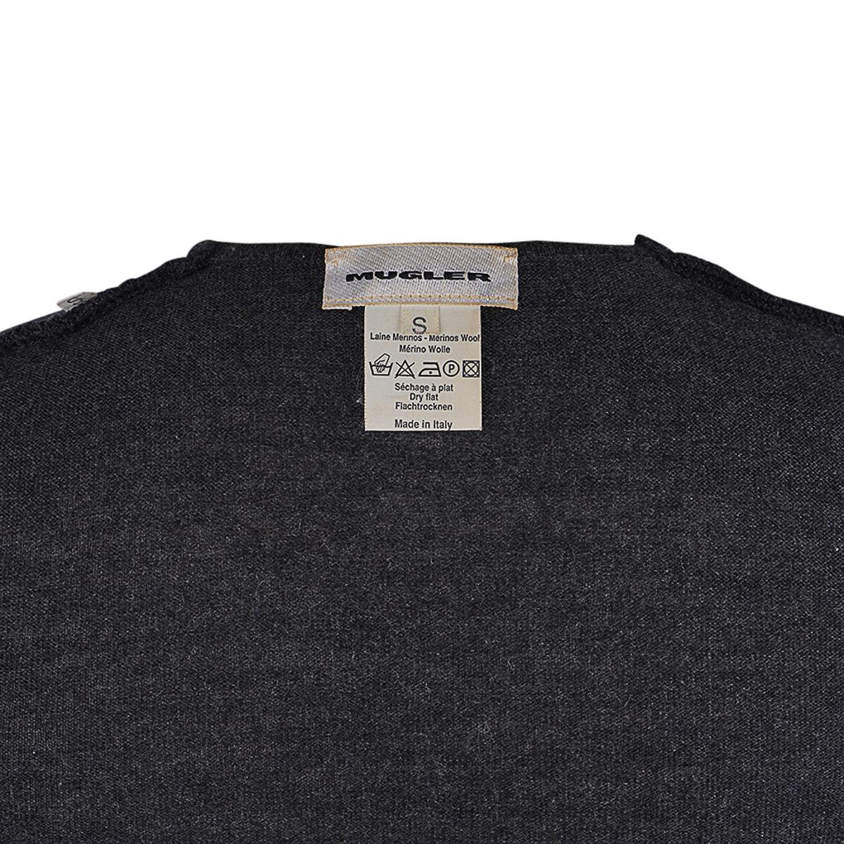 Mugler Vintage Charcoal Gray Knit Top Classic S 6