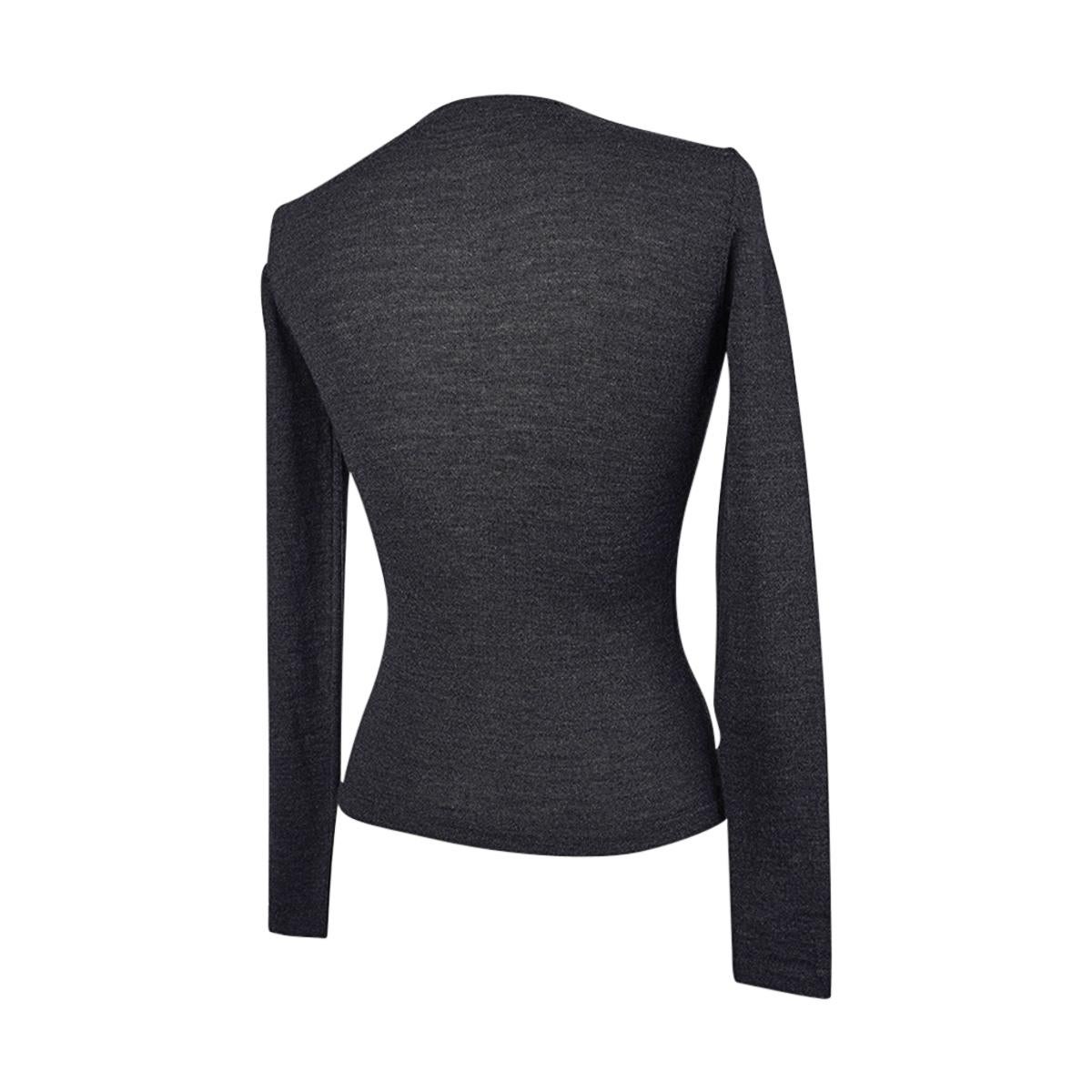 Mugler Vintage Charcoal Gray Knit Top Classic S For Sale 2
