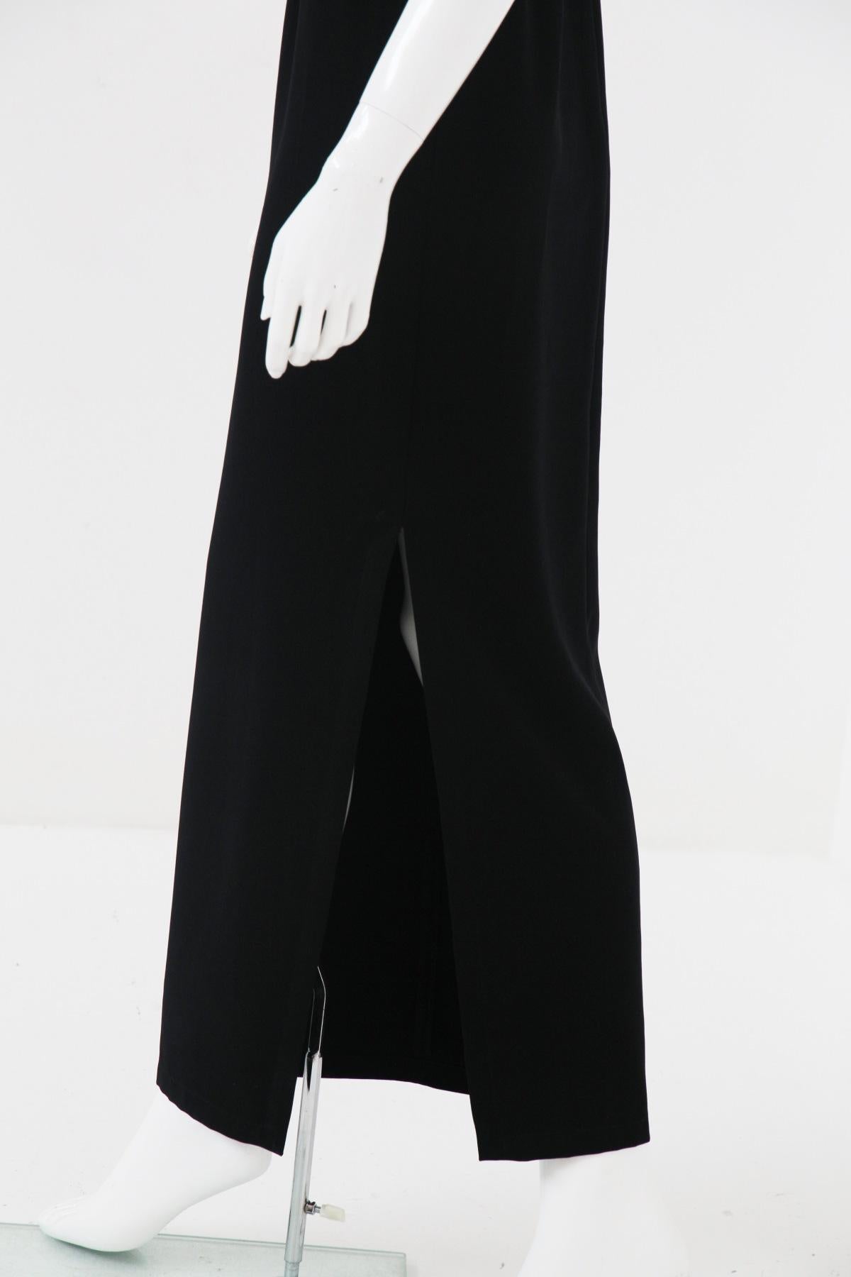 Women's Mugler Vintage Long Cocktail Dress with Distinctive Neckline For Sale