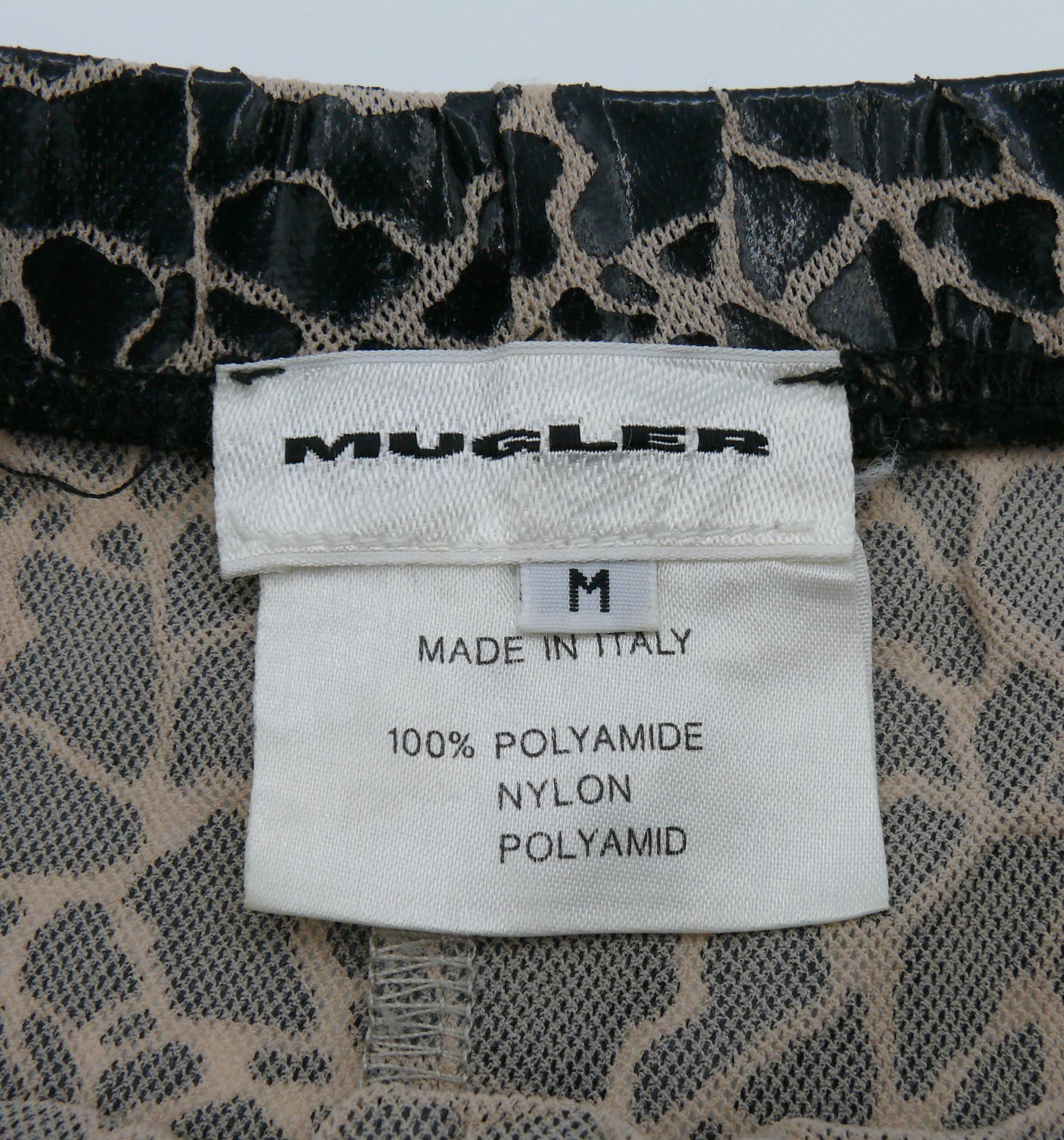 MUGLER Ensemble vintage en maille couleur chair avec motif craquelé noir, Taille M en vente 7