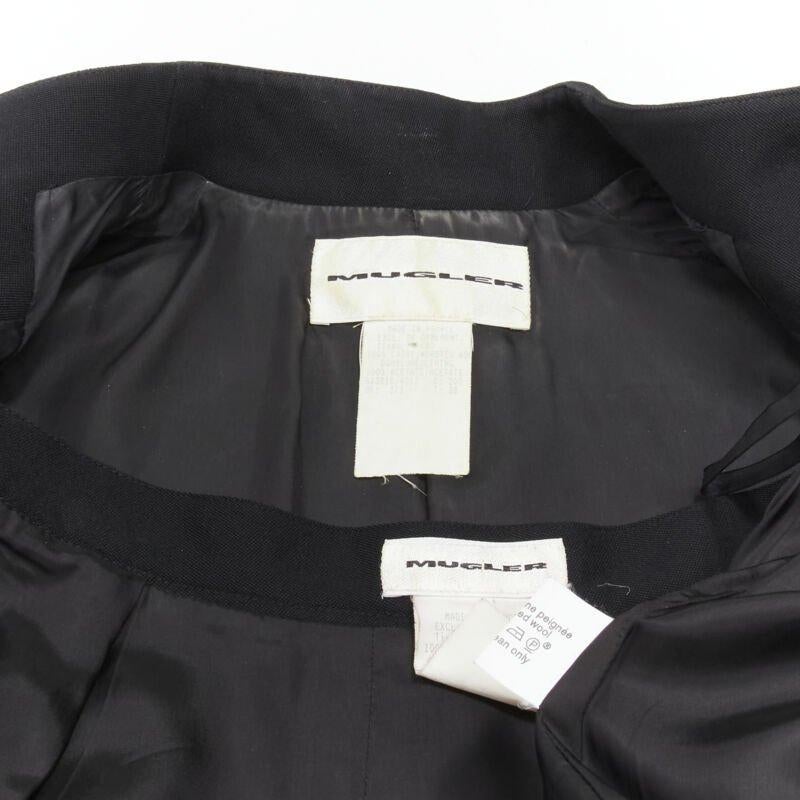 MUGLER Vintage silberner doppelreihiger Stiefelettenrock mit Konturen FR38 S im Angebot 6