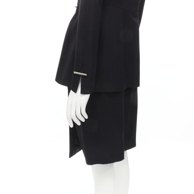 MUGLER Vintage silberner doppelreihiger Stiefelettenrock mit Konturen FR38 S im Angebot 2