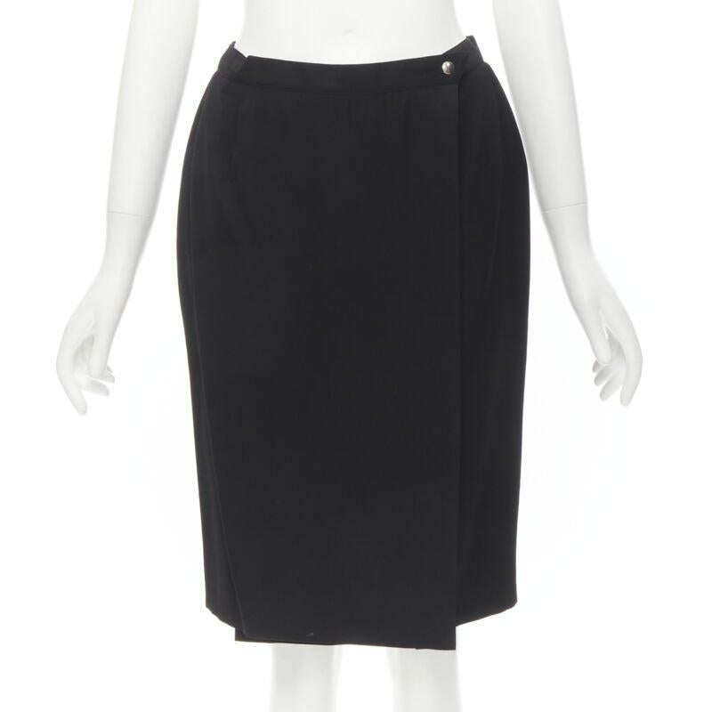 MUGLER Vintage silberner doppelreihiger Stiefelettenrock mit Konturen FR38 S im Angebot 4