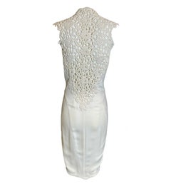 Mugler White Crepe Dress with Snap Front and Peekaboo Back, 1980s
