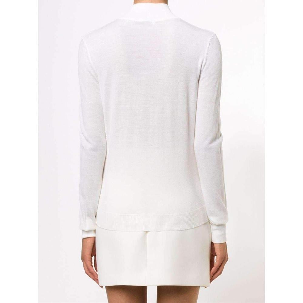 Mugler White Extra Fine Wool Cutout Detail Sweater In Excellent Condition For Sale In Brossard, QC