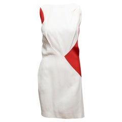 Vintage Mugler White & Red Color Block Sleeveless Dress