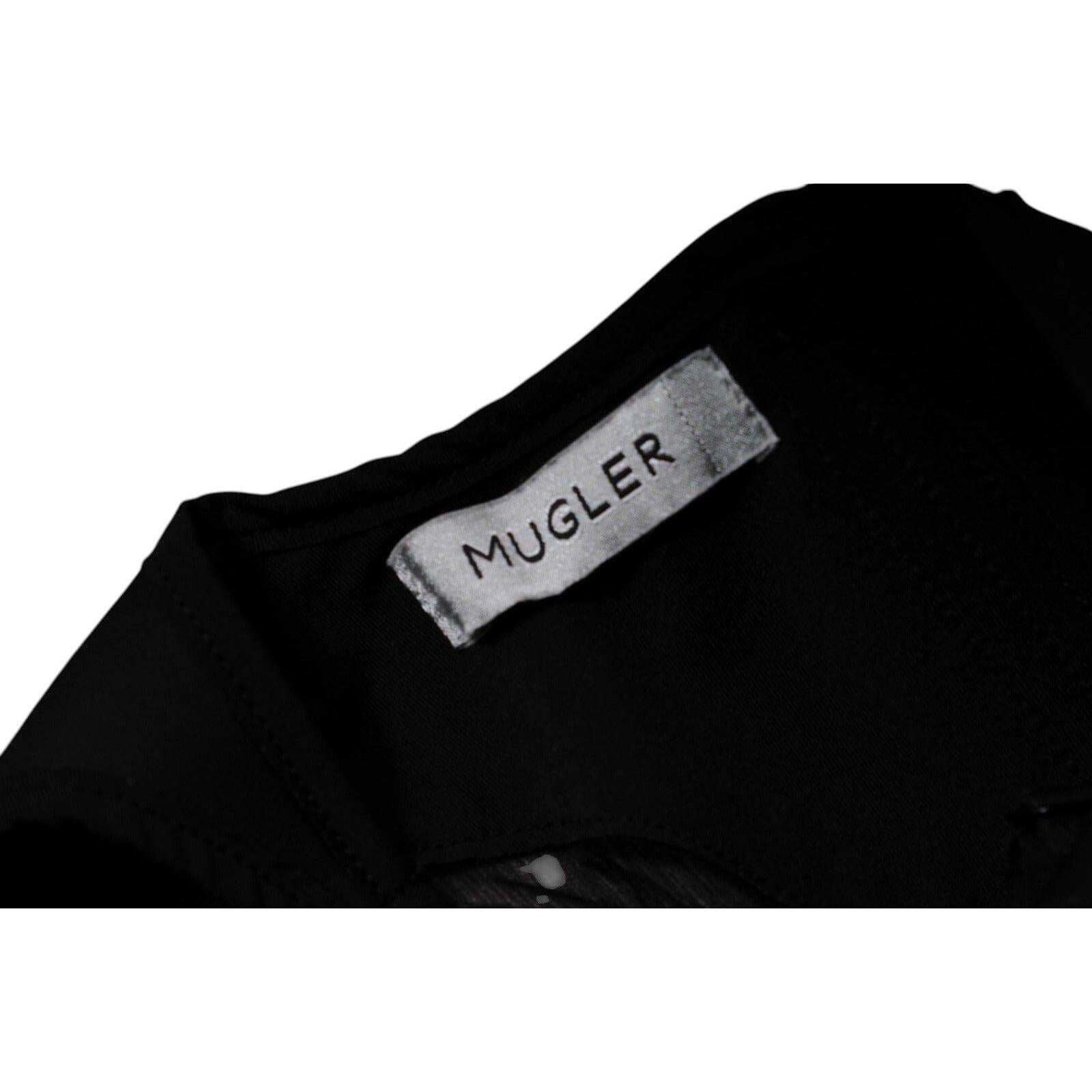 De las mujeres Mugler Womens Bonded Illusion Corset Size Medium Black Semi Sheer Corset Top en venta