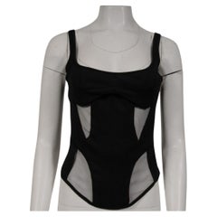 Mugler Womens Bonded Illusion Korsett Größe Medium Schwarz Semi Sheer Korsett Top