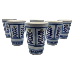 Tazas Roger Capron en céramique Francaise 1970 Riviera francesa Vallauris lote de 6