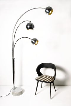 Muguet Chrome and Marble Floor Lamp by Goffredo Reggiani, Italy, 1970s