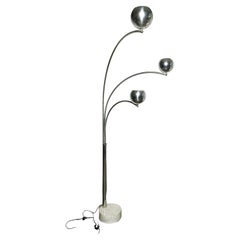 Muguet Chrome and Marble Floor Lamp by Goffredo Reggiani, Italy, 1970s