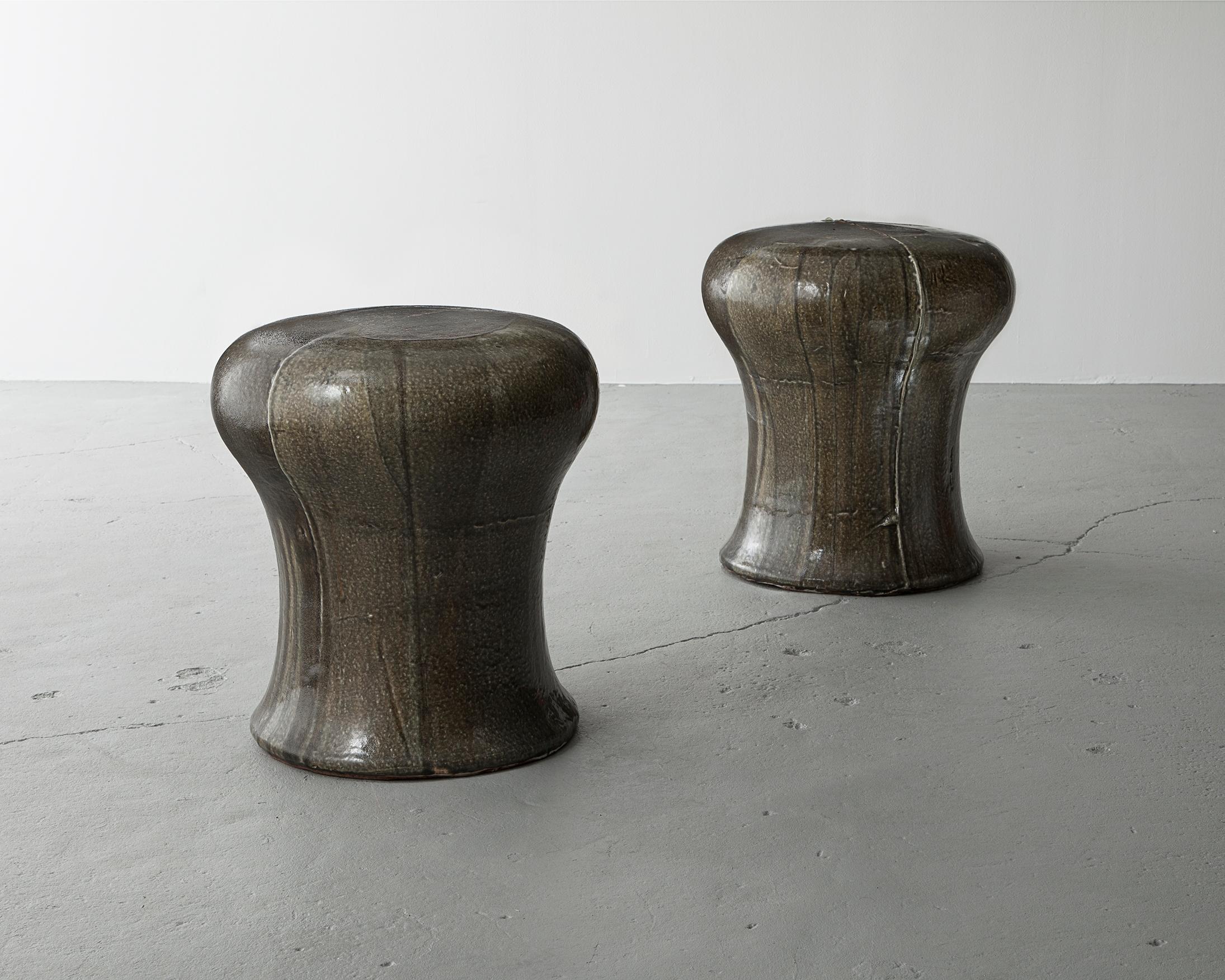 Korean Mugwort Mushroom Stool in Grayish-Blue by Hun-Chung Lee, 2012