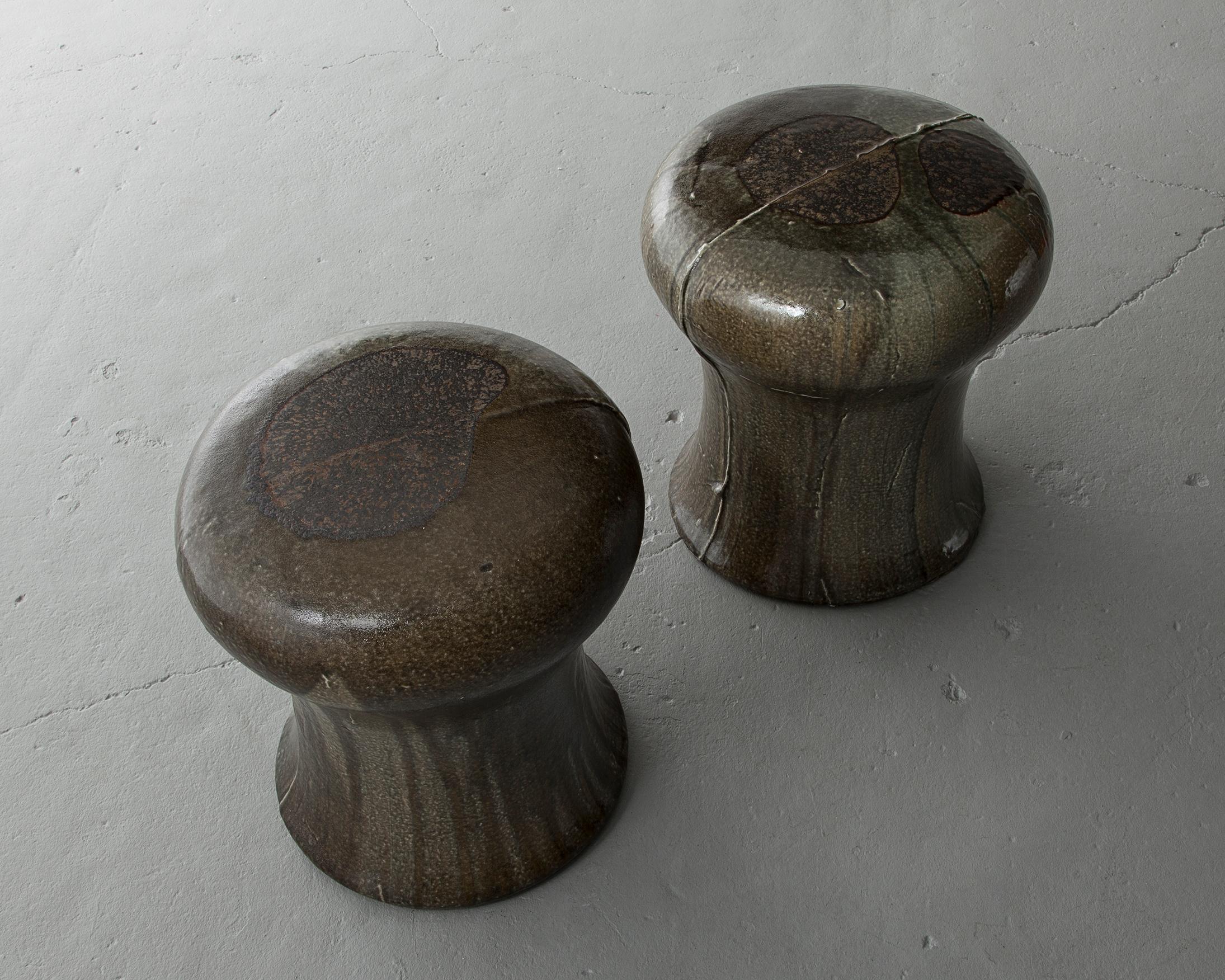 Mugwort Mushroom Stool in Grayish-Blue by Hun-Chung Lee, 2012 In Excellent Condition In New York, NY