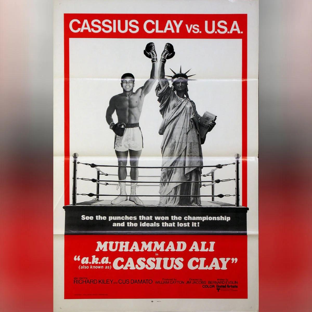 Muhammad Ali A.k.a. Cassius Clay (1970)
Original One Sheet (27 X 41 Inches)

International style for 1970 Muhammad Ali documentary.

See the punches that won the championship, and the ideals that lost it! The documentary story of Muhammad Ali