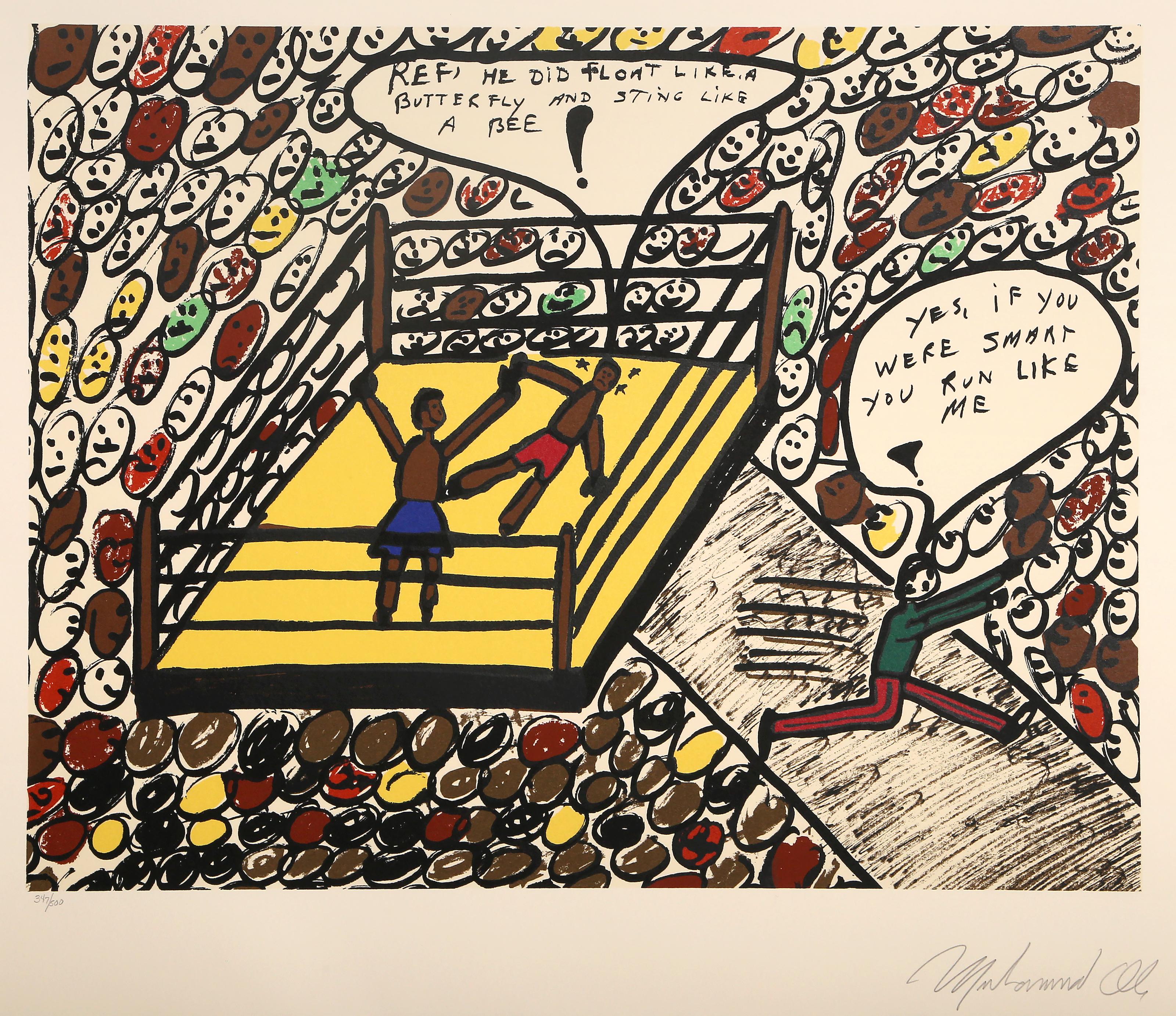 Una stampa originale firmata a mano dal più grande di tutti i tempi, Muhammad Ali.  

Pungere come un'ape
Muhammad Ali, americano (1942-2016)
Data: 1979
Serigrafia, firmata e numerata a matita
Edizione di 347/500
Dimensioni dell'immagine: 17,5 x 23