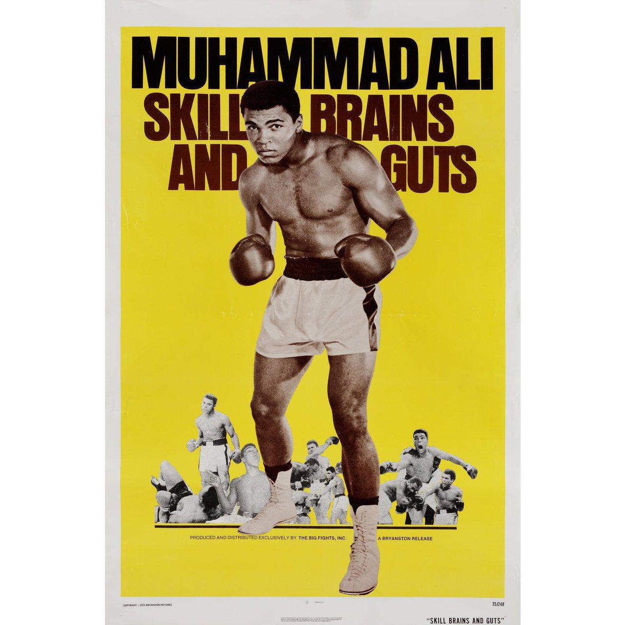 Original 1975 U.S. one sheet poster for the documentary film Muhammad Ali: Skill Brains and Guts with Muhammad Ali. Very Good condition, rolled with small creases. Please note: the size is stated in inches and the actual size can vary by an inch or