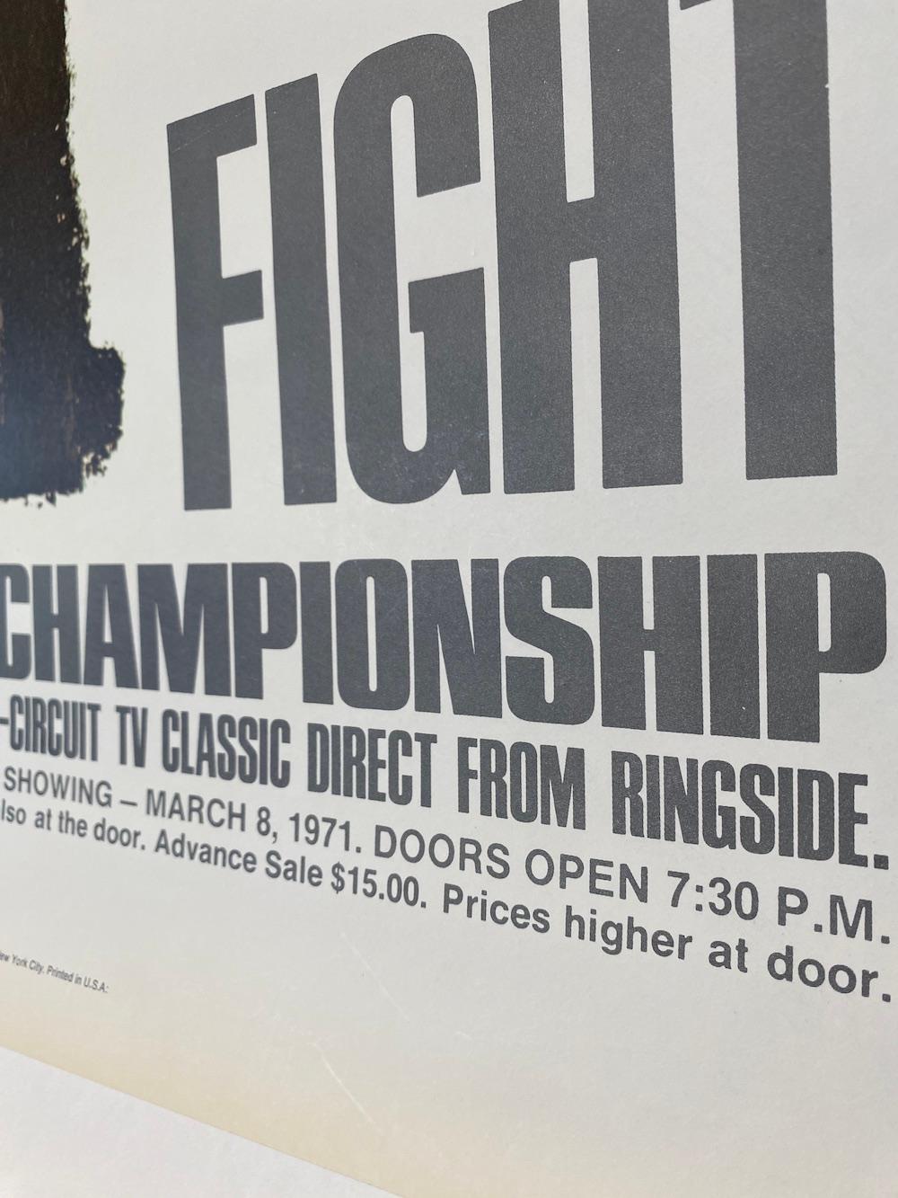 Linen Muhammad Ali 'THE WORLD HEAVYWEIGHT CHAMPIONSHIP' Original Vintage Poster, 1971 For Sale