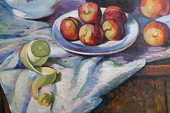 Colazione mattutina con frutta, quadro a olio impressionista di Muhammad Amanov