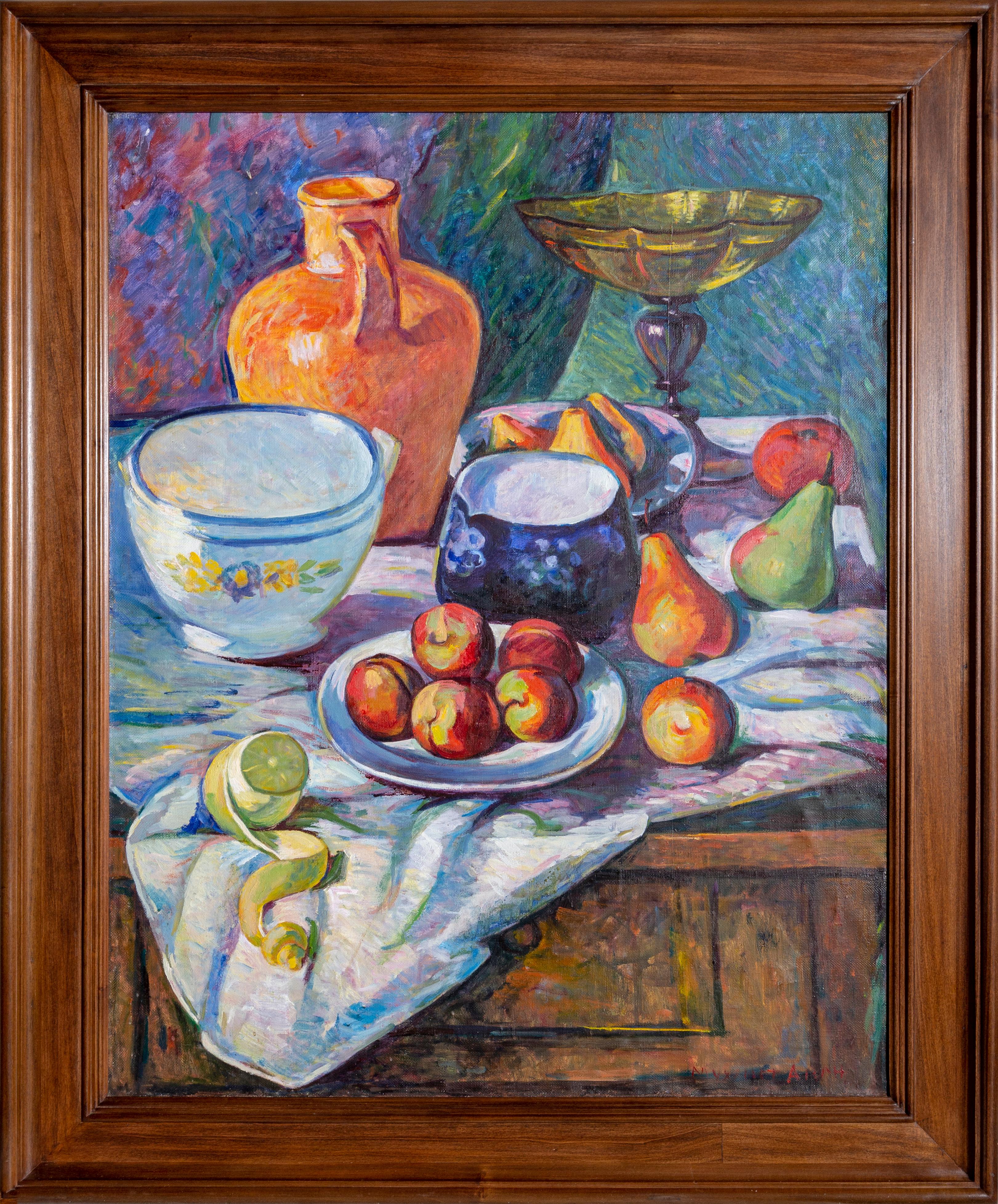 Muhammad Amanov Still-Life Painting - Morning Breakfast Fruits, Still Life Painting