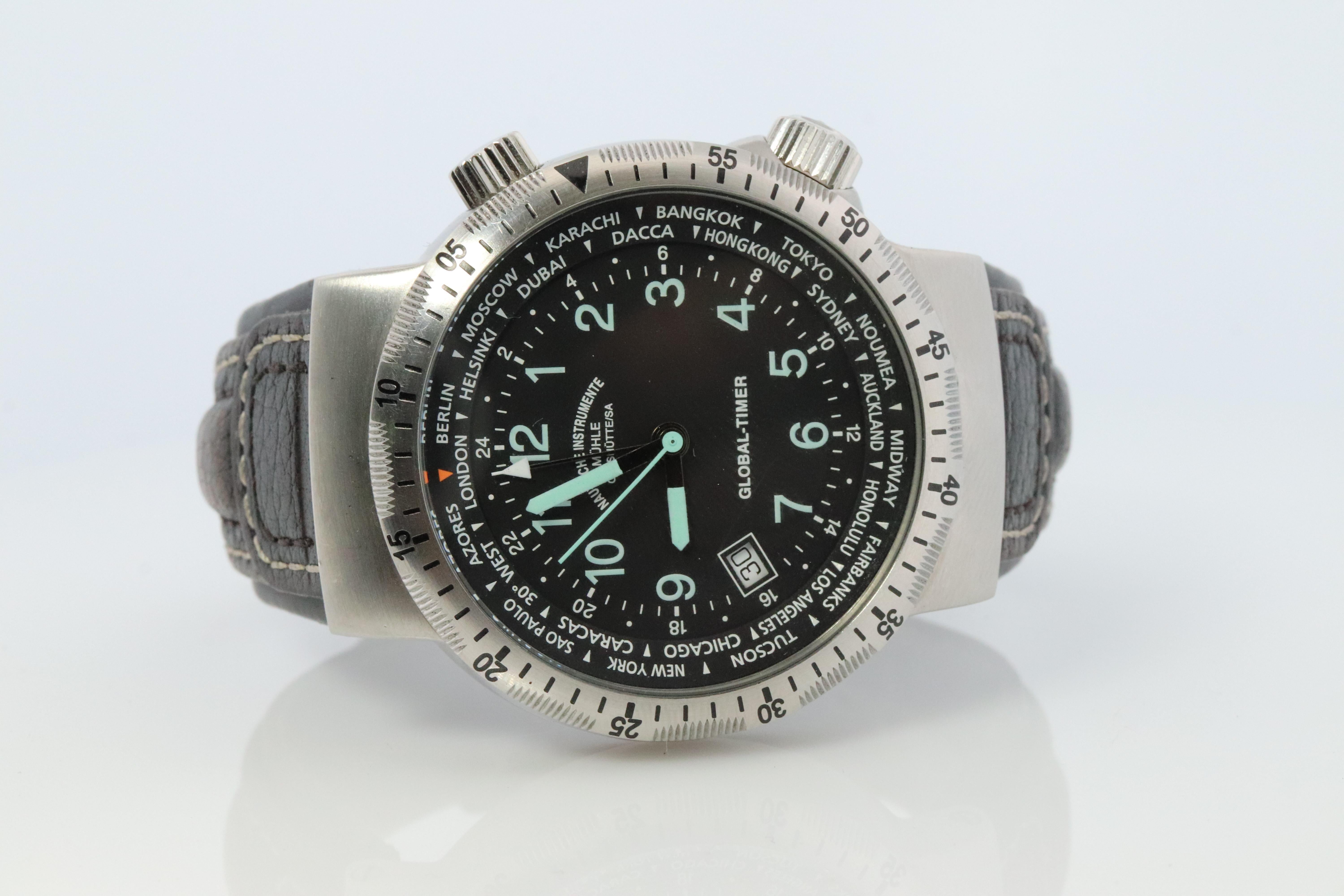 Men's Muhle Glashutte Global Timer Watch. M1-41-13 Lufthansa Cargo Mens Watch. For Sale