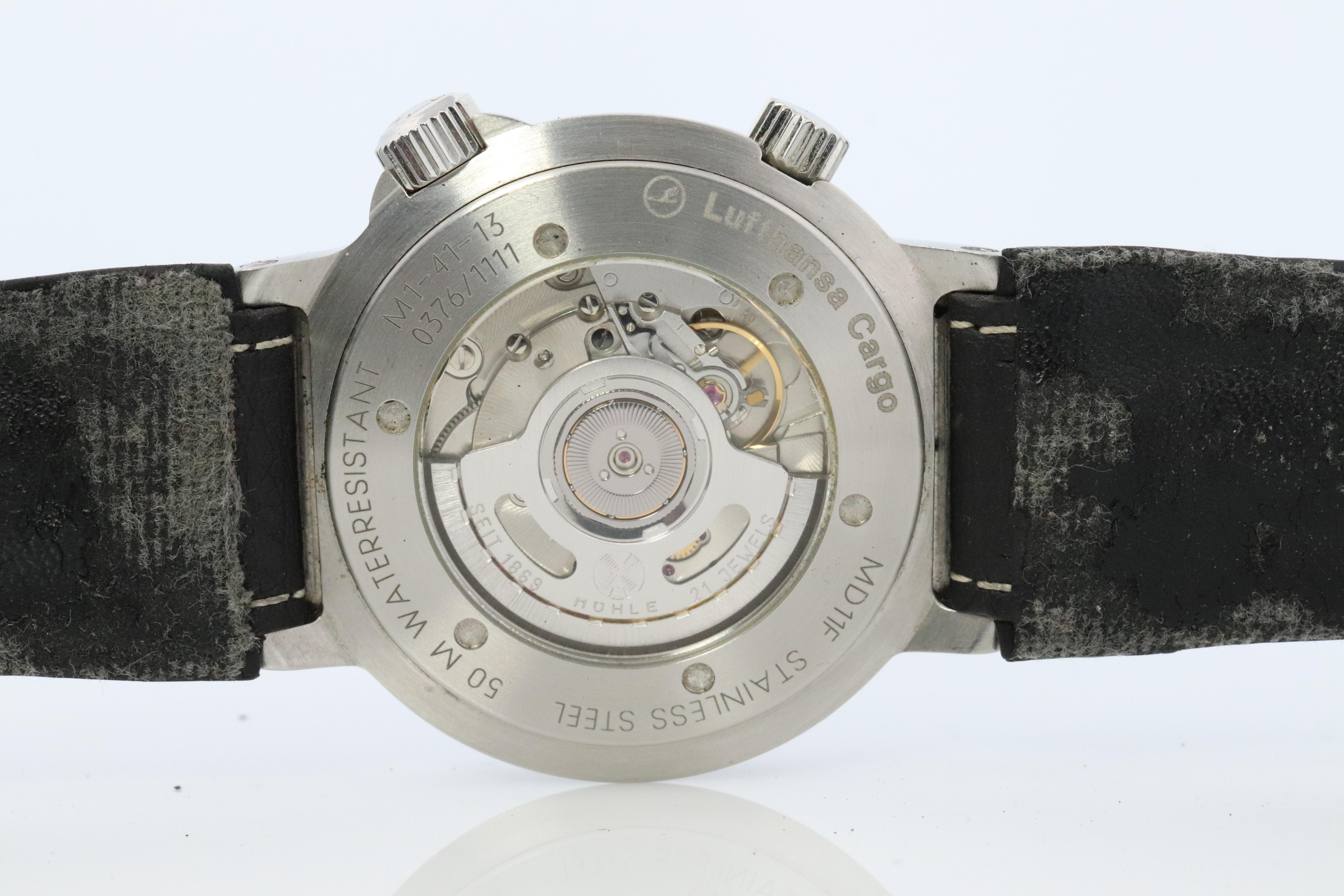 Muhle Glashutte Global Timer Watch. M1-41-13 Lufthansa Cargo Mens Watch. For Sale 2