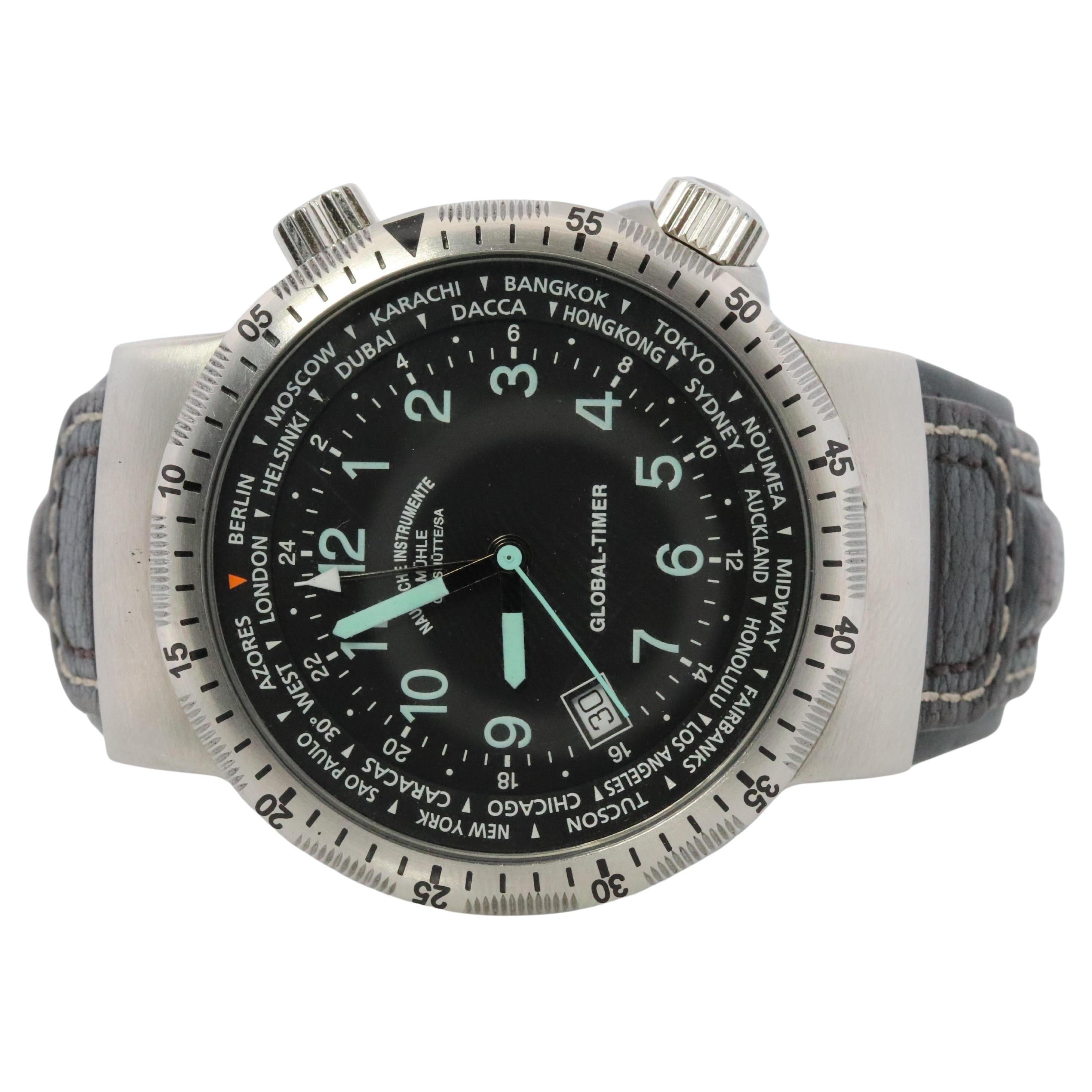 Muhle Glashutte Global Timer Watch. M1-41-13 Lufthansa Cargo Mens Watch.