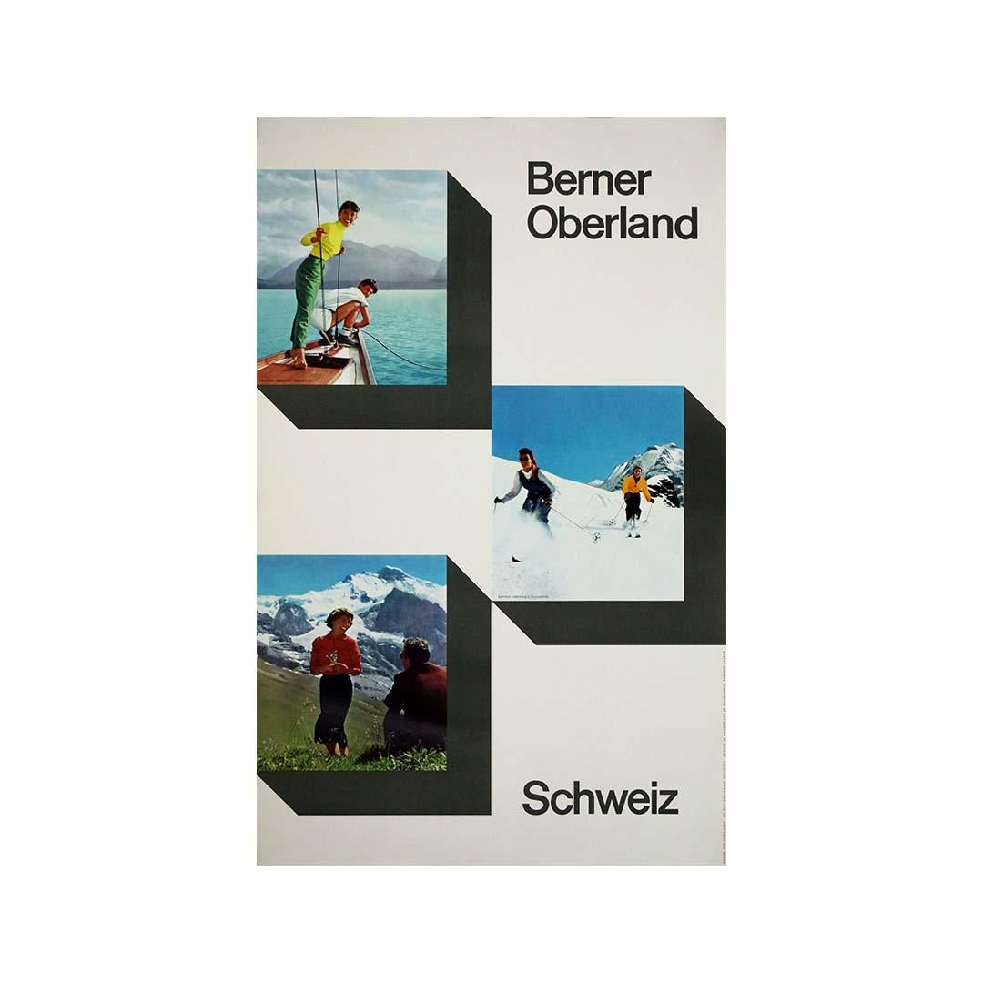 Original-Reiseplakat Berner Oberland Schweiz, ca. 1950 im Angebot 2