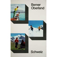 Vintage Circa 1950 original travel poster to Berner Oberland Schweiz Switzerland