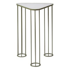 Used Muhly Outdoor Side Table in Sage Powdercoat with Cool White Glass