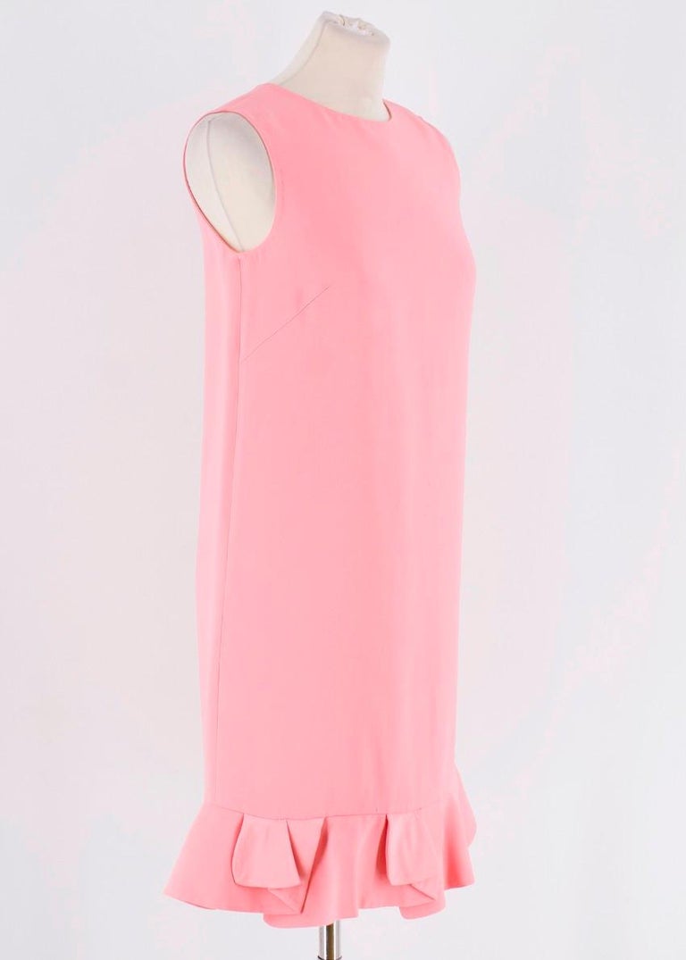 Mui Mui Pink Ruffled Sleeveless Shift Dress US 2 For Sale at 1stDibs ...