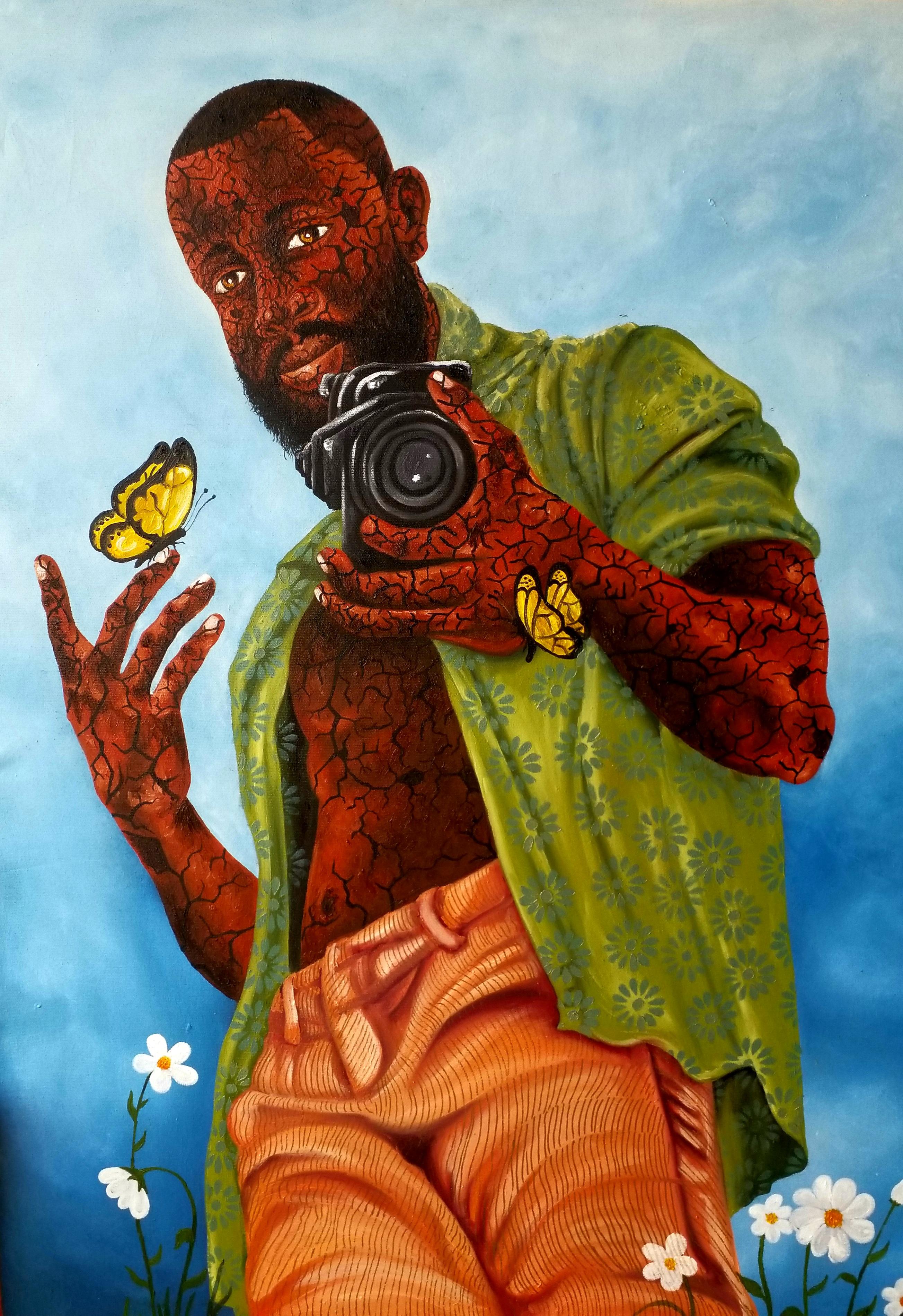 Muideen Abdulkadir Portrait Painting - Love, Passion and Nature