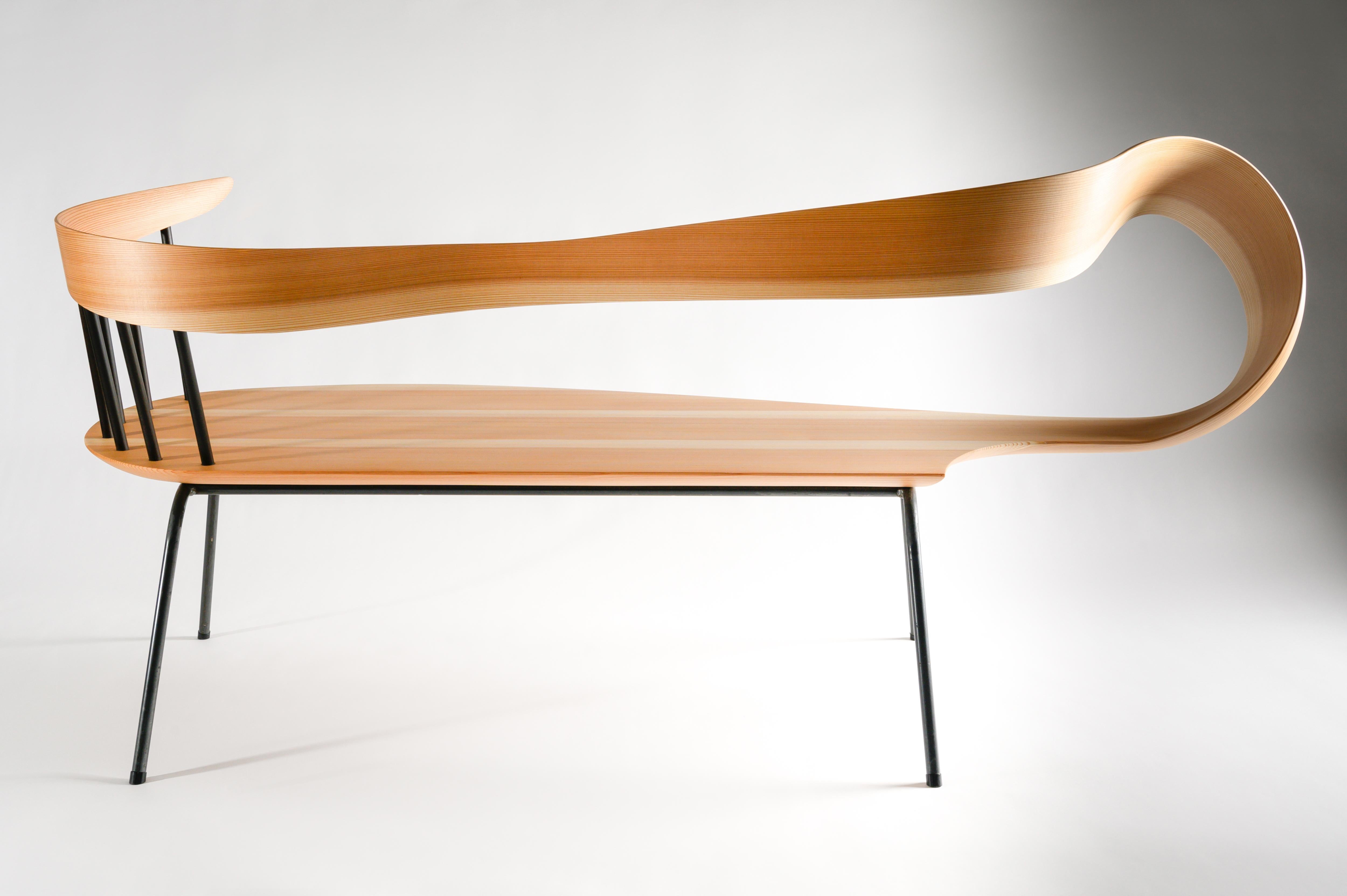 Muji 2 Sitzer Stuhl Japanisch Contemporary Style Bugholzstuhl (Moderne) im Angebot