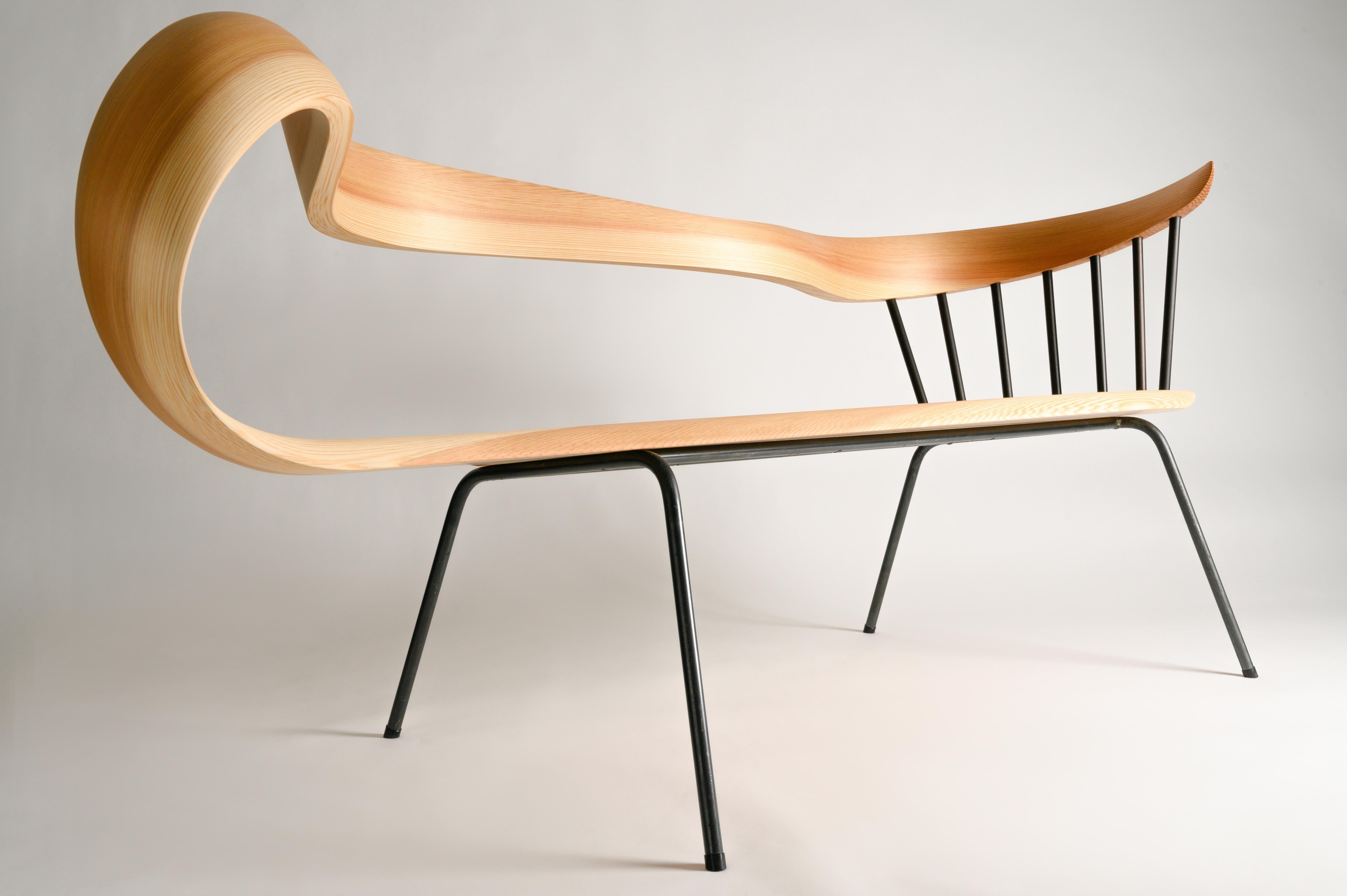 Muji 2 Sitzer Stuhl Japanisch Contemporary Style Bugholzstuhl im Angebot 1