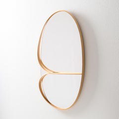 Espejo de pared Muji Escultura japonesa de madera curvada de estilo contemporáneo