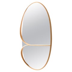 Espejo de pared Muji Escultura japonesa de madera curvada de estilo contemporáneo
