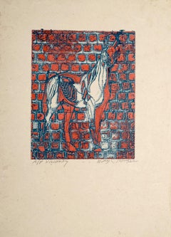 Abstract India Landscape Rajasthan Tarzan Horse Viscosity Print Nature Teracotta