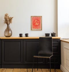 Abstract Landscape India Geometric Spiral Light Viscosity Print Nature Red