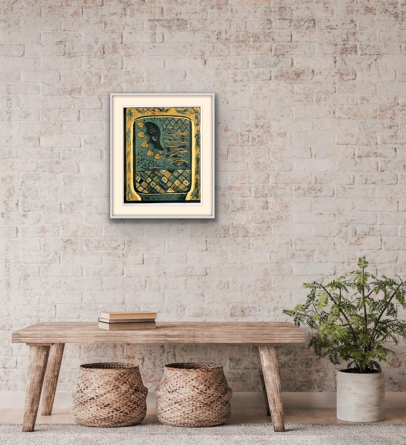 Abstract Landscape India Rajasthan Light Natural Mustard Earth Blue Yellow  For Sale 8