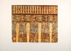 Abstract Landscape Rajasthan Light Viscosity Print Natural Seasons Earth Blue