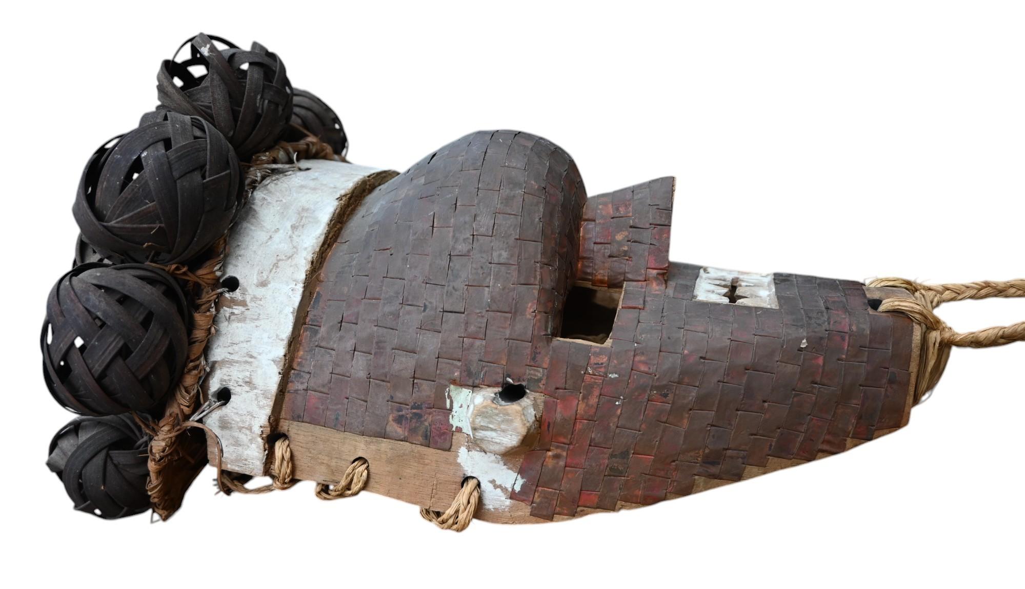 Hand-Carved Mukinka Mask from the  Salampasu tribe, DR Congo, middle 20th century For Sale