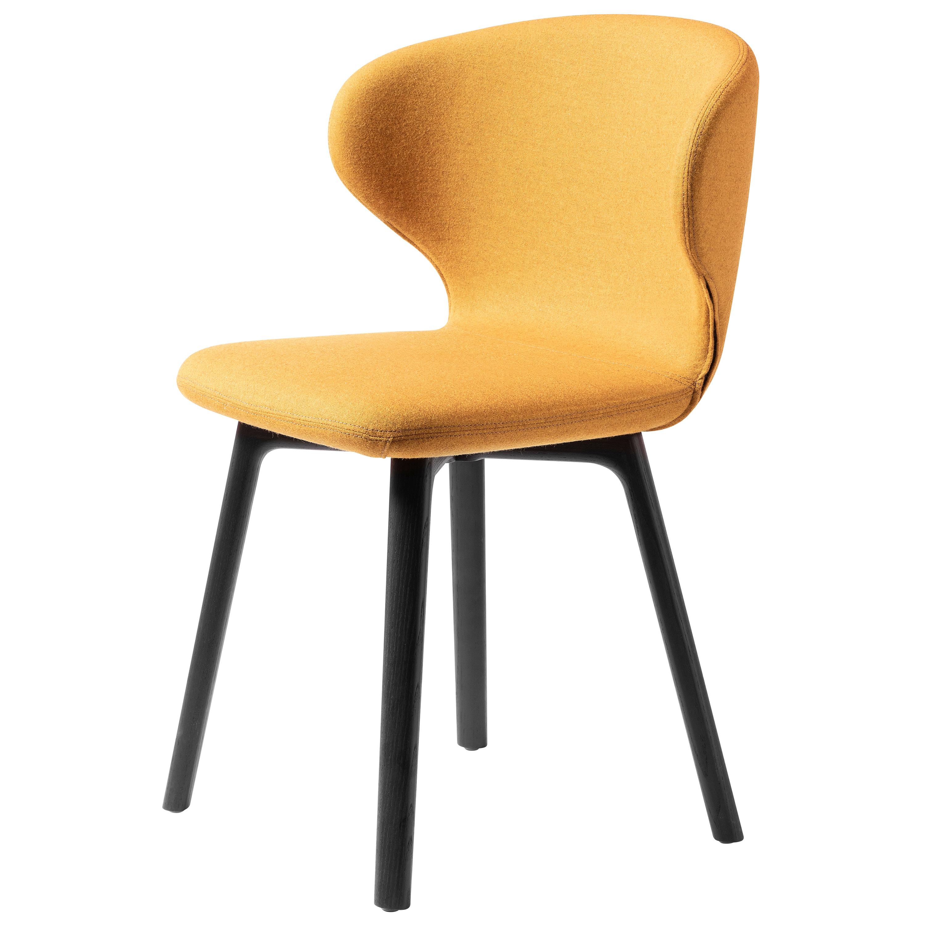 For Sale: Yellow (Kvadrat Melange Nap_461) Mula Chair in Stained Black Ash Base, Upholstery Seat, by E-GGs