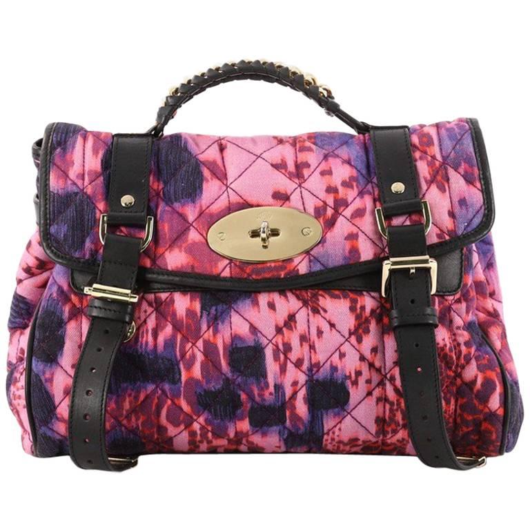 Mulberry Alexa Satchel Quilted Printed Denim Medium