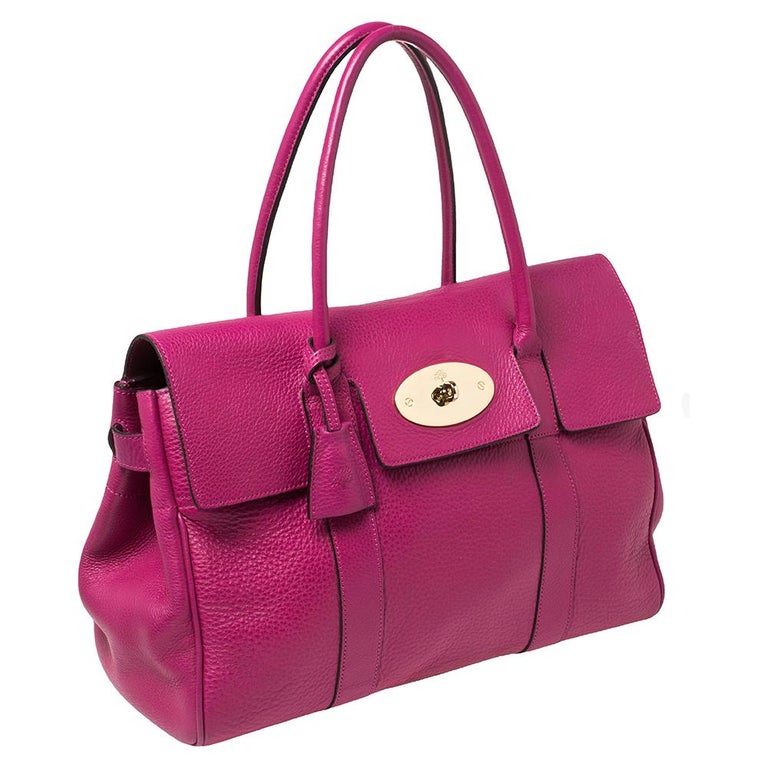 Mulberry Anthracite Pink Leather Bayswater Satchel At 1stdibs