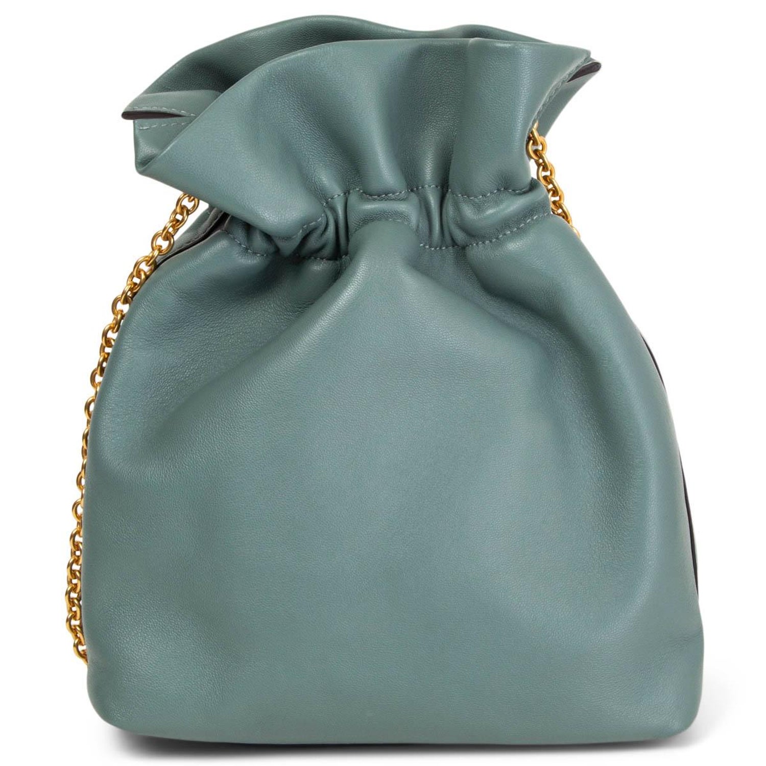 MULBERRY Antique Celeste green-blue leather LYNTON MINI Bucket Bag For Sale  at 1stDibs