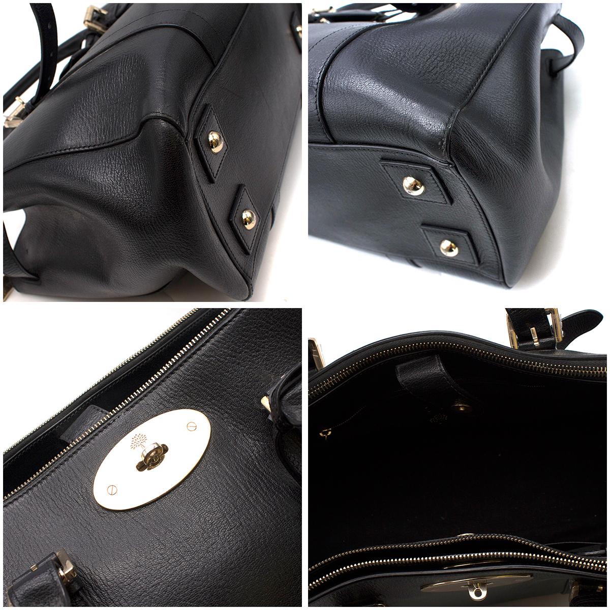 Black Mulberry Bayswater Leather Small Double Zip Tote Bag	