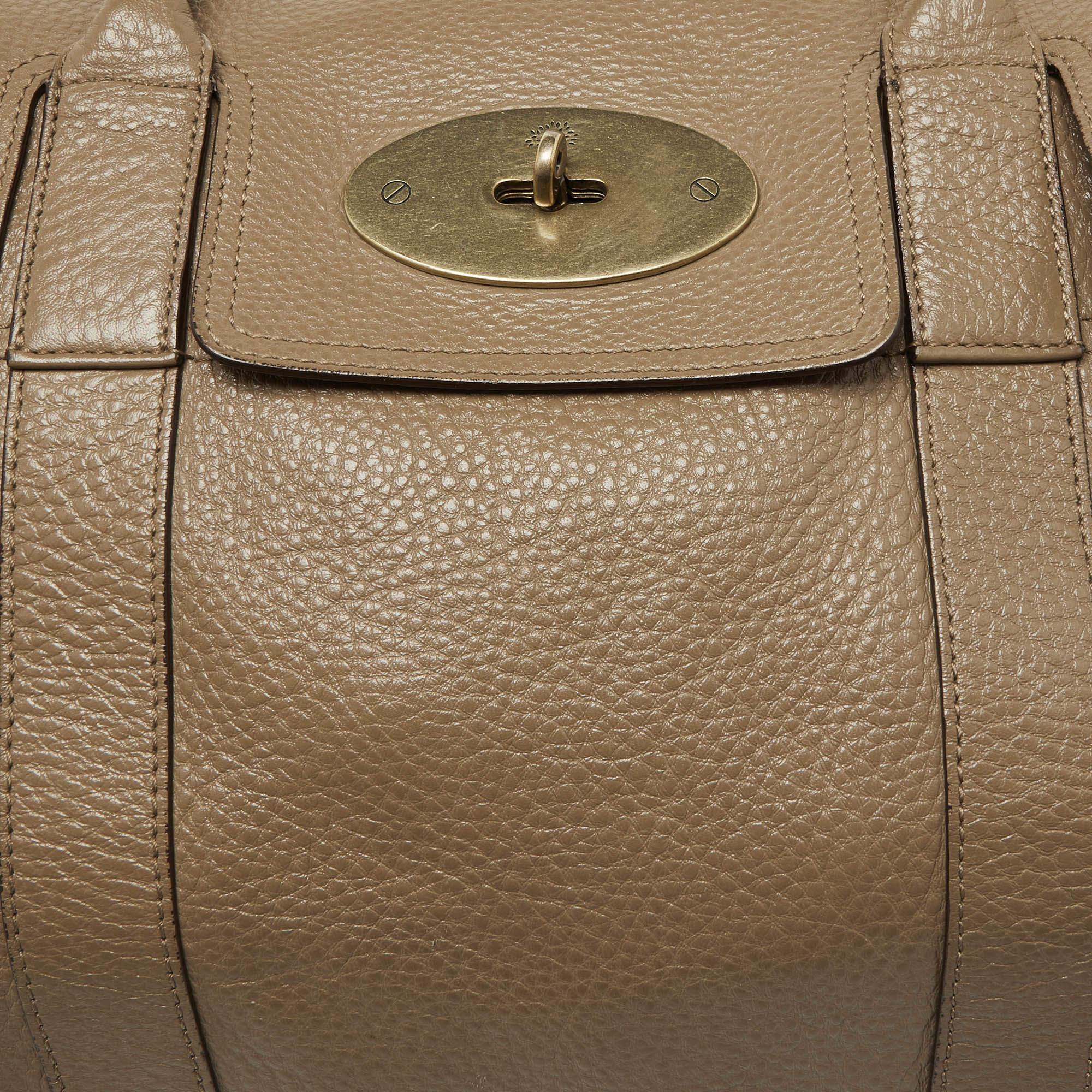 Mulberry Beige Leather Bayswater Satchel For Sale 4
