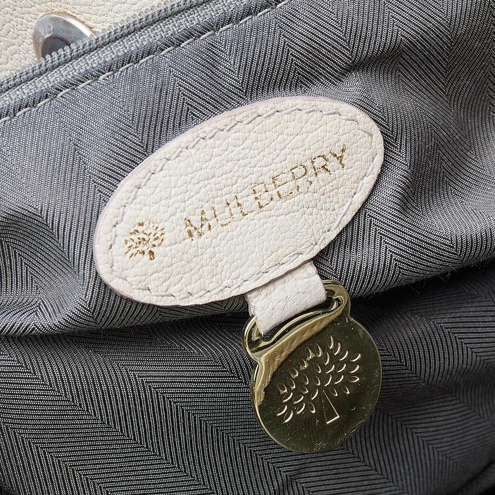 Mulberry Beige Leather Drawstring Shoulder Bag 3