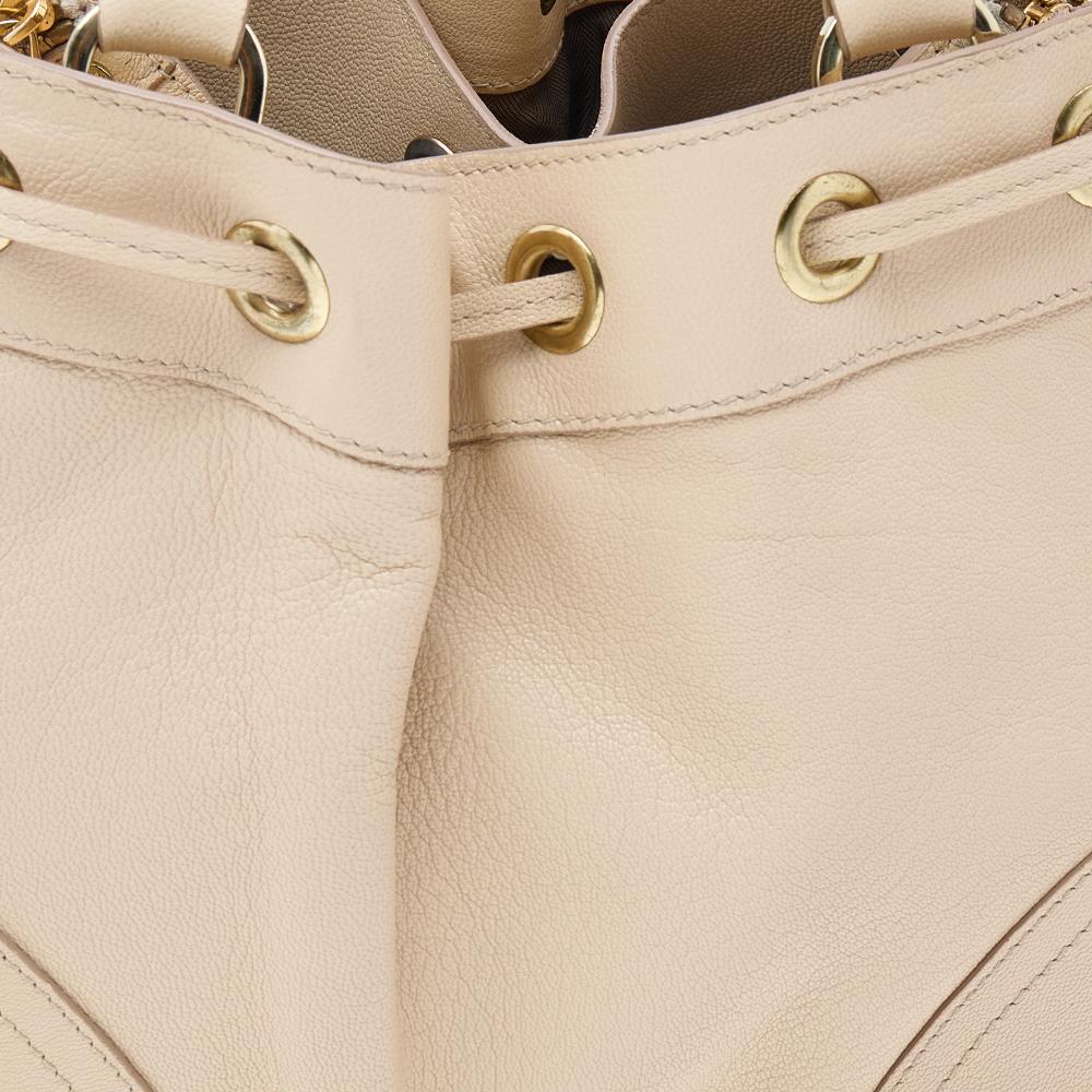 Mulberry Beige Leather Drawstring Shoulder Bag 1