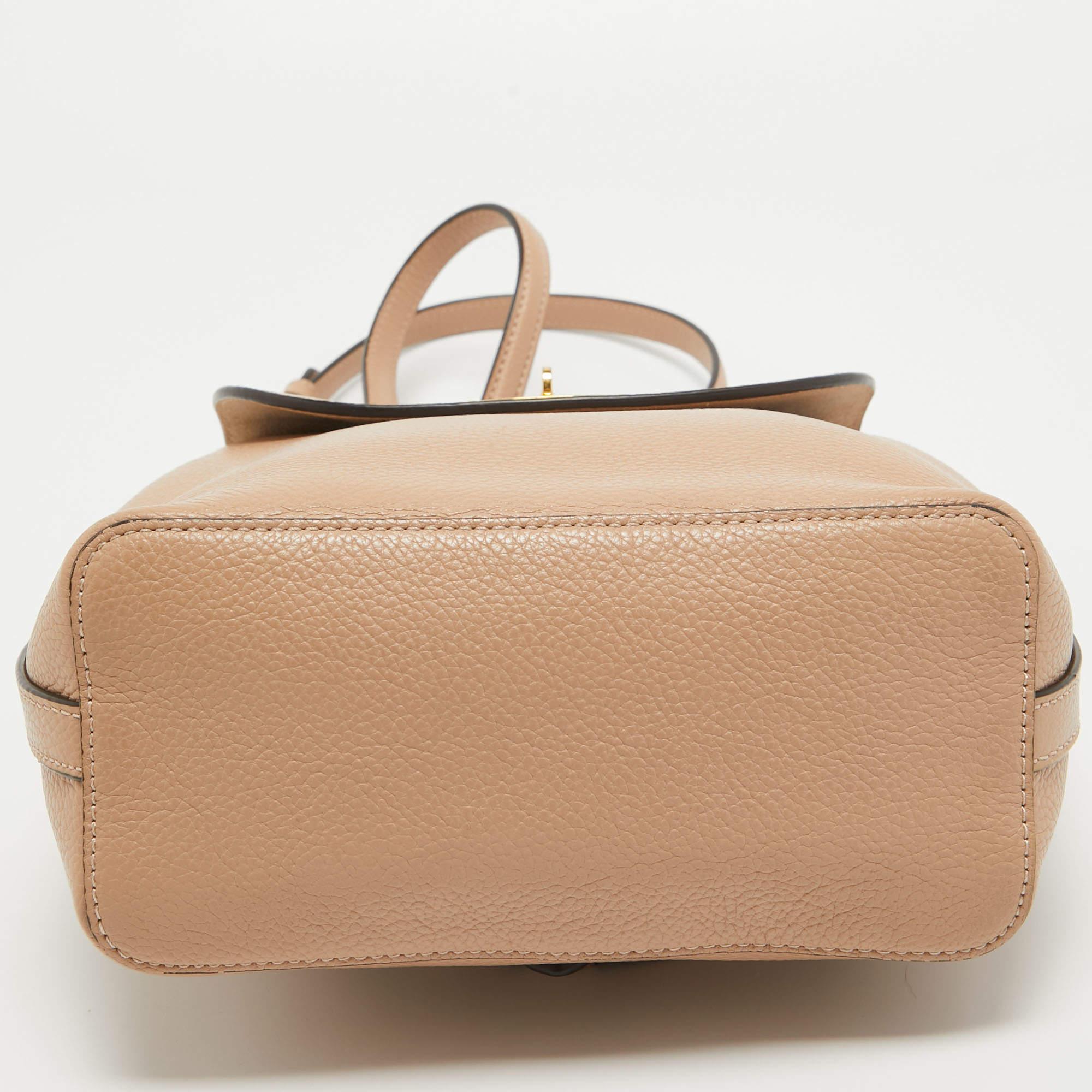Mulberry Beige Leather Mini Bayswater Backpack For Sale 2