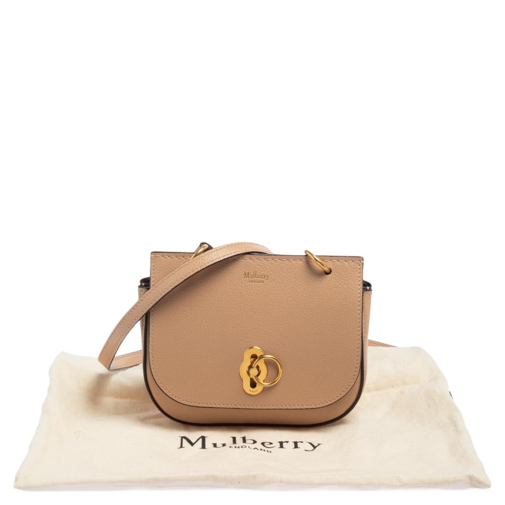 Mulberry Beige Leather Small Amberley Shoulder Bag 4
